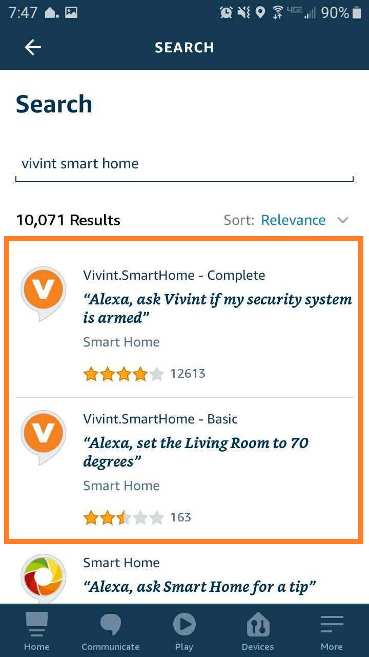 Is vivint store compatible with alexa